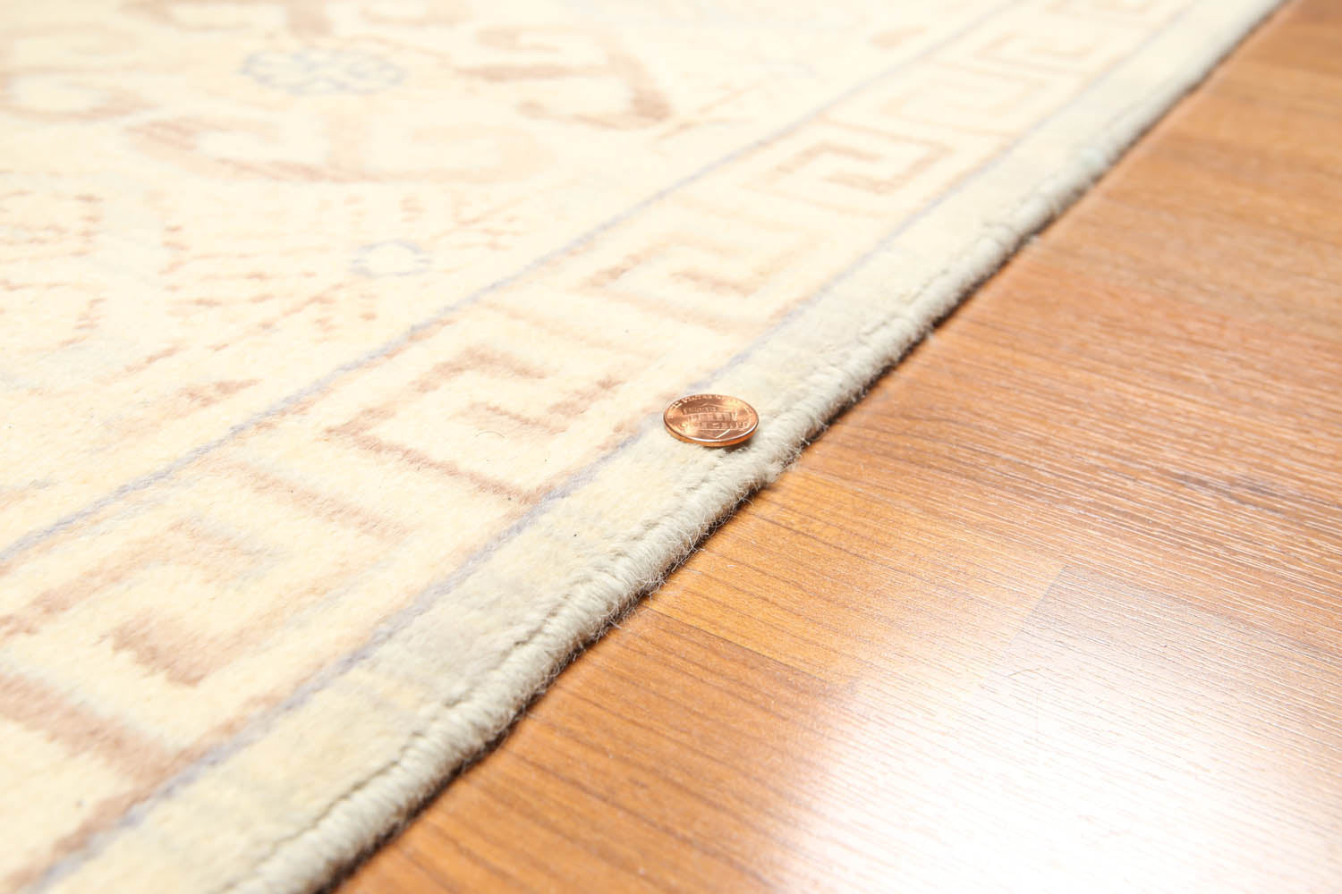 Runner Gray, Light Blue, Brown Color Hand Knotted All-Over 100 % Solution Dyed Fiber||Wool Traditional Oriental Rug