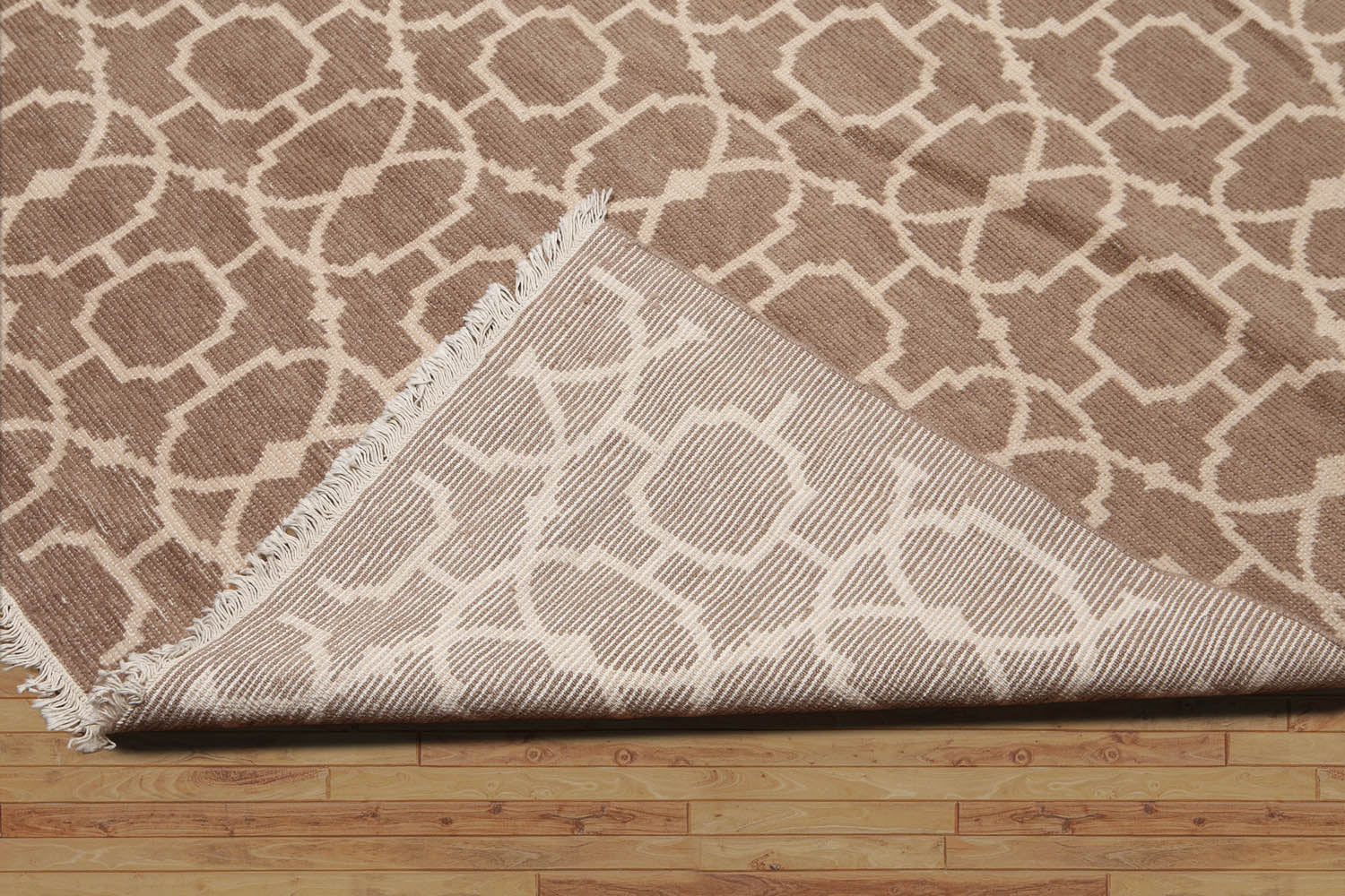 8x10 Taupe, Beige, Color Hand Knotted All-Over 100% Wool Contemporary Oriental Rug