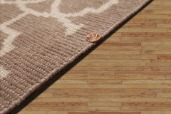 8x10 Taupe, Beige, Color Hand Knotted All-Over 100% Wool Contemporary Oriental Rug