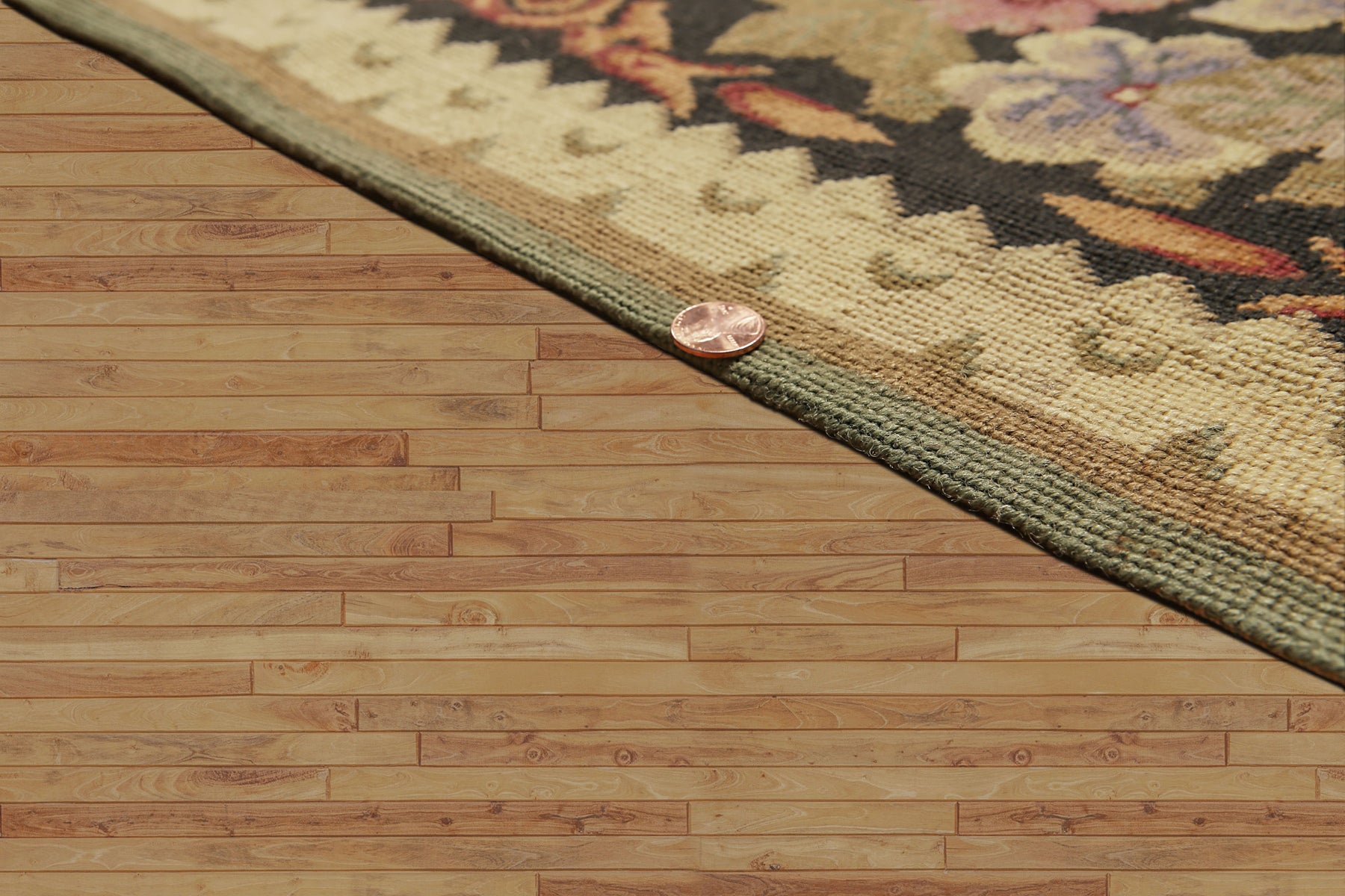 9x12 Charcoal, Gold, Green Color Hand Woven French Needlepoint Aubusson Wool Traditional Oriental Rug