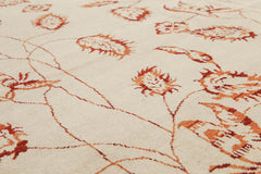 8x10 Beige, Rust, Brown Color Hand Knotted Floral 100% Wool Traditional Oriental Rug