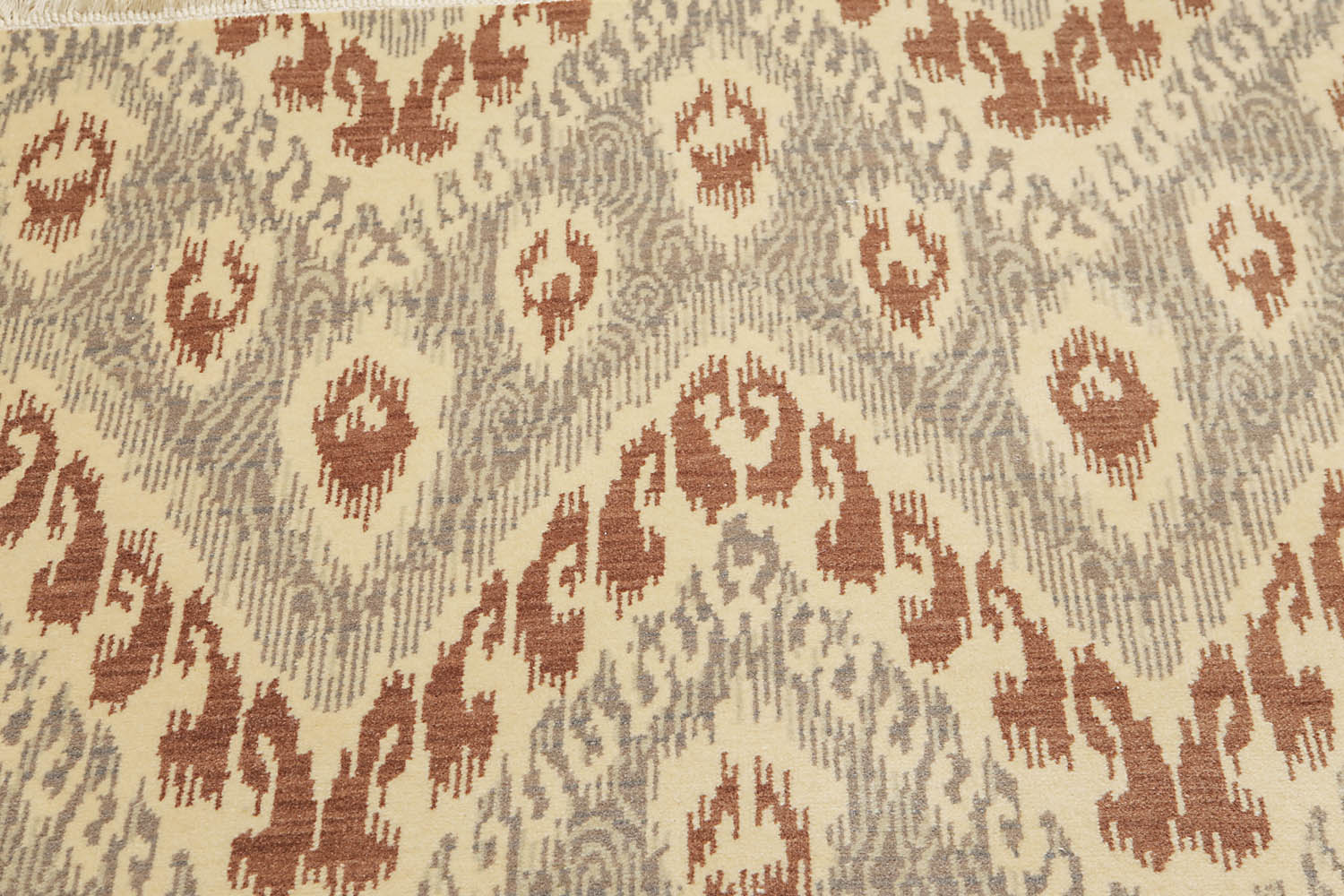 8x10 Beige, Brown, Gray Color Hand Knotted All-Over 100% Wool Modern Oriental Rug