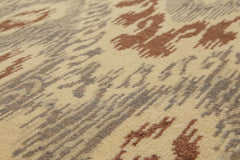 8x10 Beige, Brown, Gray Color Hand Knotted All-Over 100% Wool Modern Oriental Rug