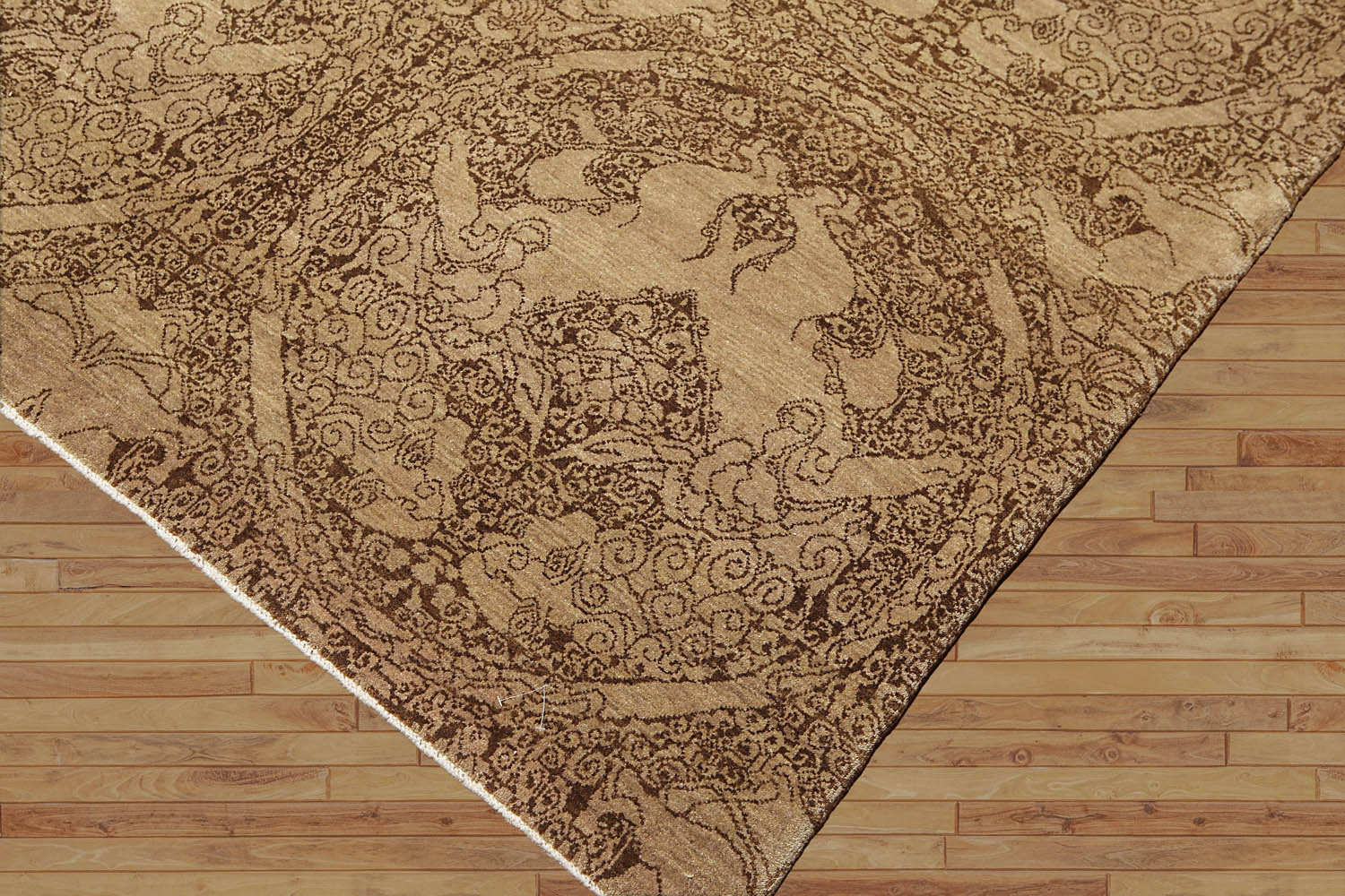 8x10 Brown, Brown, Color Hand Knotted All-Over 100% Wool Modern Oriental Rug