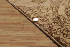 8x10 Brown, Brown, Color Hand Knotted All-Over 100% Wool Modern Oriental Rug