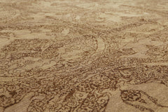 8x10 Brown, Brown, Color Hand Knotted All-Over 100% Wool Modern Oriental Rug