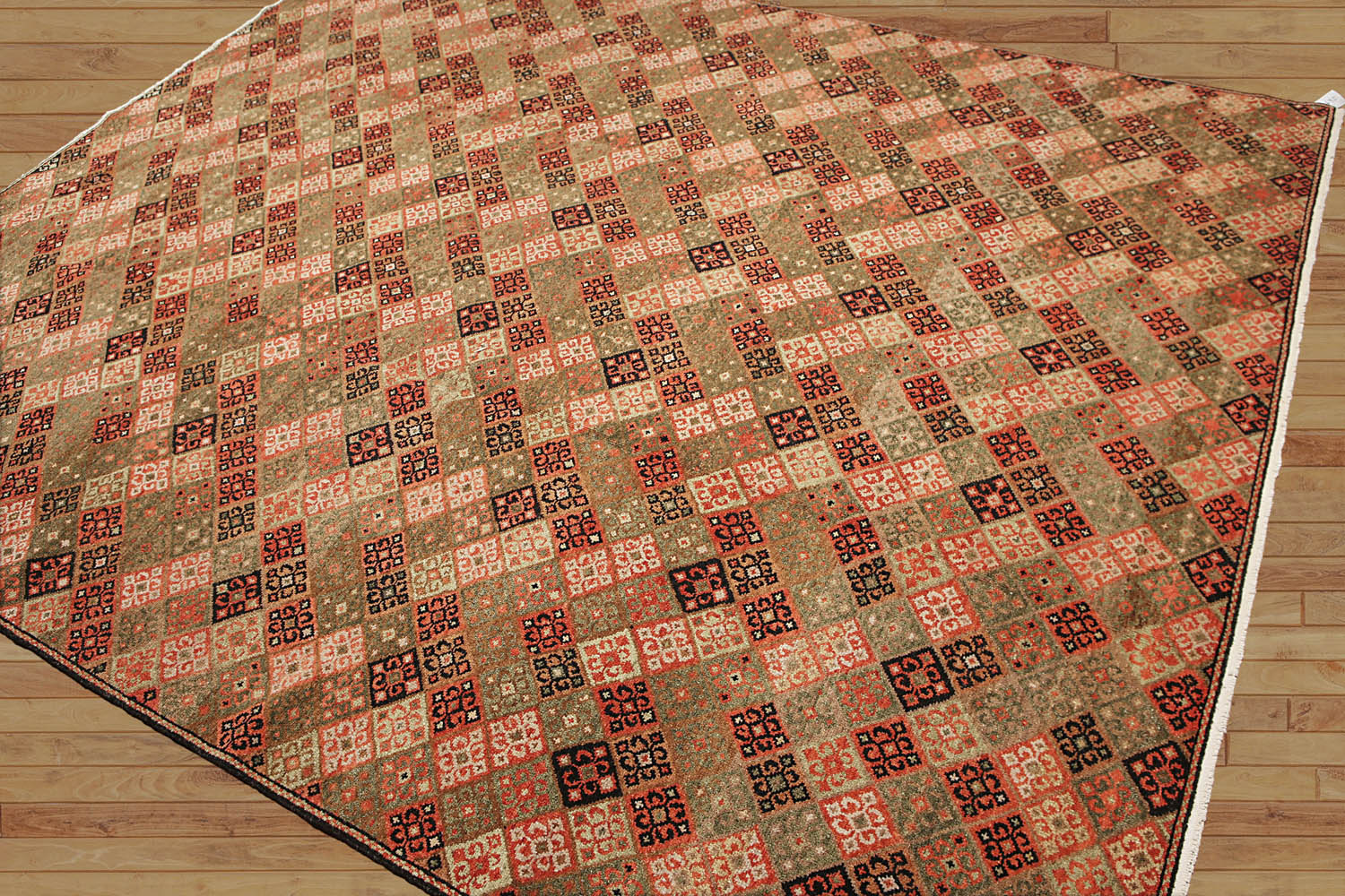 8x10 Multi, Brown, pale Pink Color Hand Knotted All-Over 100% Wool Modern Oriental Rug