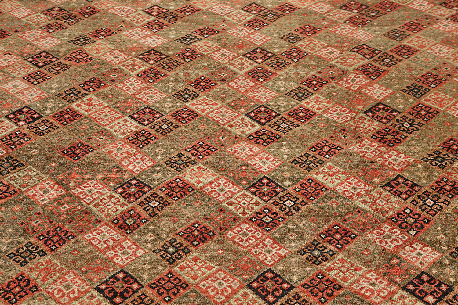 8x10 Multi, Brown, pale Pink Color Hand Knotted All-Over 100% Wool Modern Oriental Rug