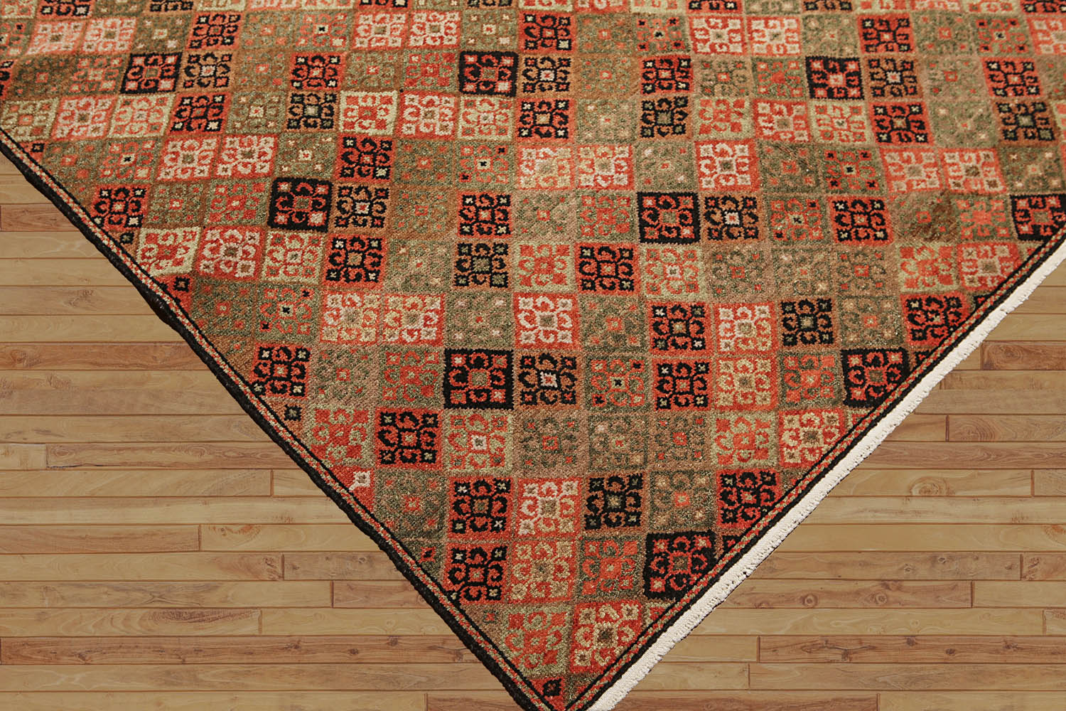 8x10 Multi, Brown, pale Pink Color Hand Knotted All-Over 100% Wool Modern Oriental Rug