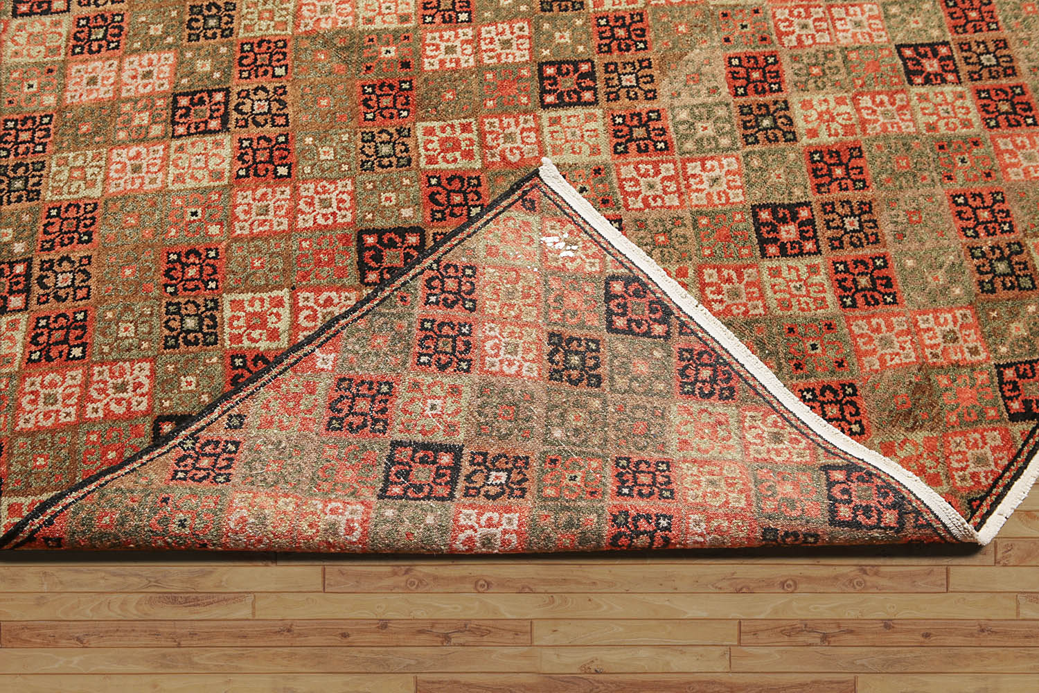 8x10 Multi, Brown, pale Pink Color Hand Knotted All-Over 100% Wool Modern Oriental Rug