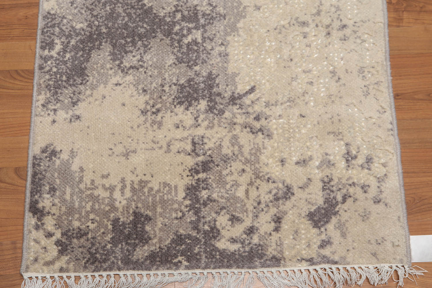 Runner Beige, Grey, Multi Color Color Hand Knotted All-Over 100% Wool Contemporary Oriental Rug