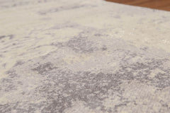 Runner Beige, Grey, Multi Color Color Hand Knotted All-Over 100% Wool Contemporary Oriental Rug