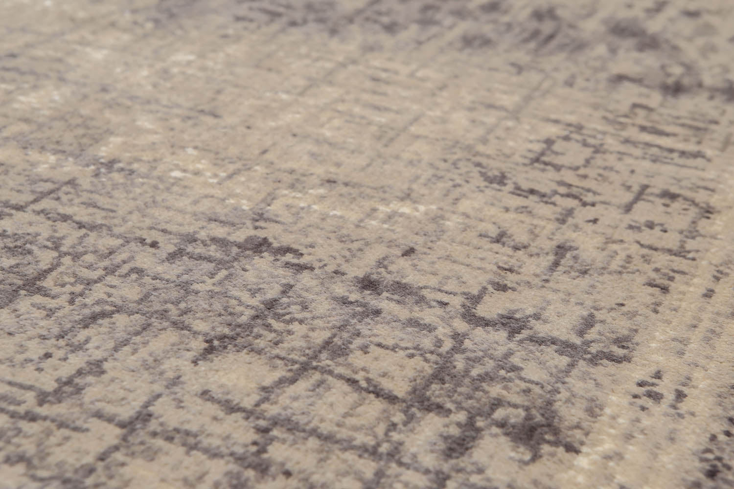 Runner Beige, Grey, Ivory Color Hand Knotted All-Over 100% Wool Contemporary Oriental Rug