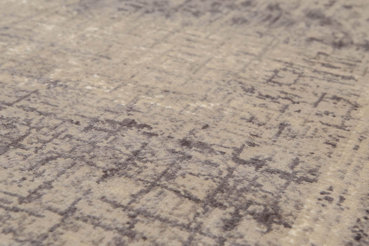 Runner Beige, Grey, Ivory Color Hand Knotted All-Over 100% Wool Contemporary Oriental Rug