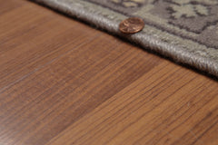 Runner Gray, Dark Grey, Beige Color Hand Knotted Floral 100% Wool Traditional Oriental Rug