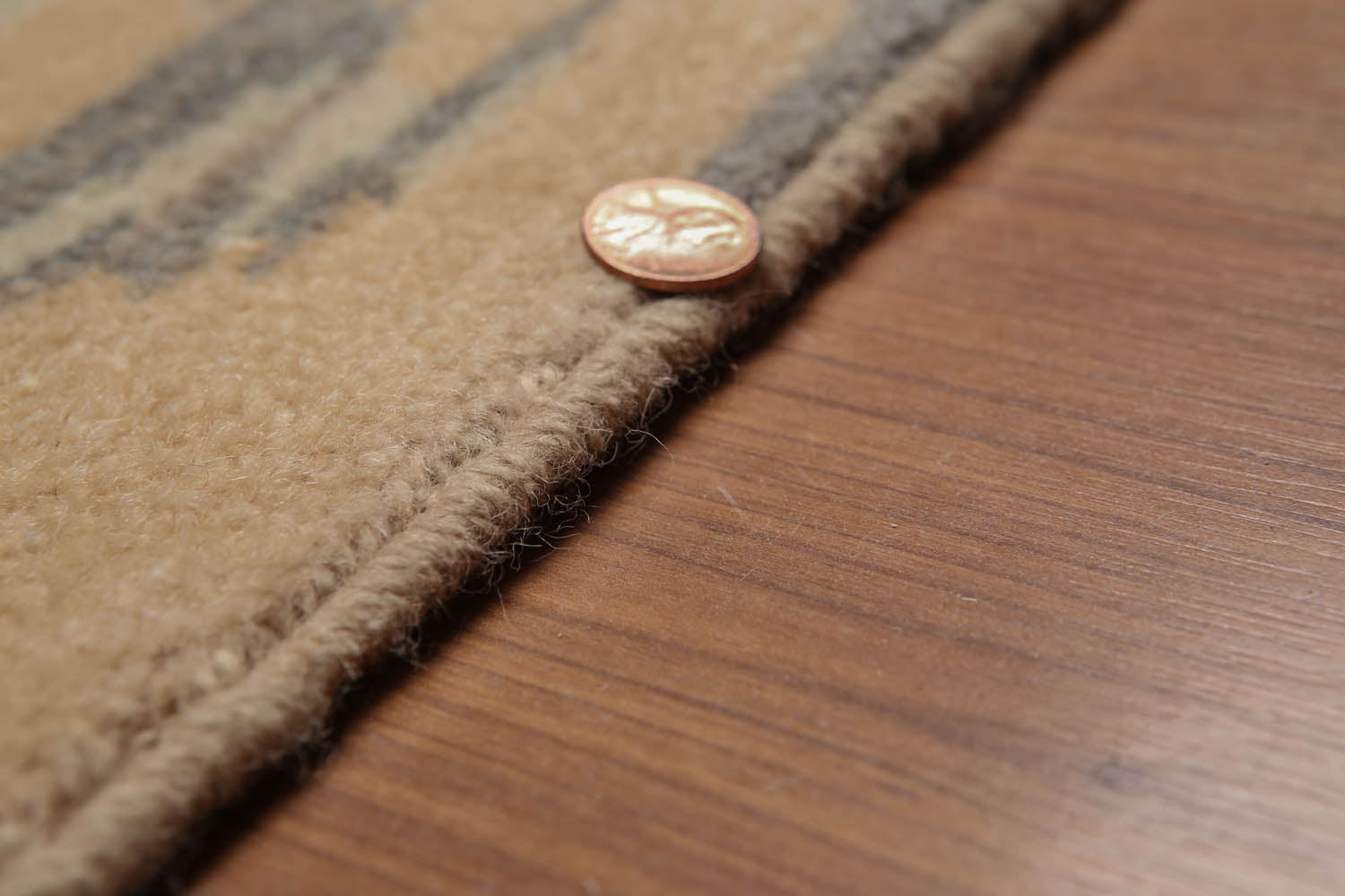 Runner Tan, Brown, Blue Color Hand Knotted All-Over 100% Wool Contemporary Oriental Rug