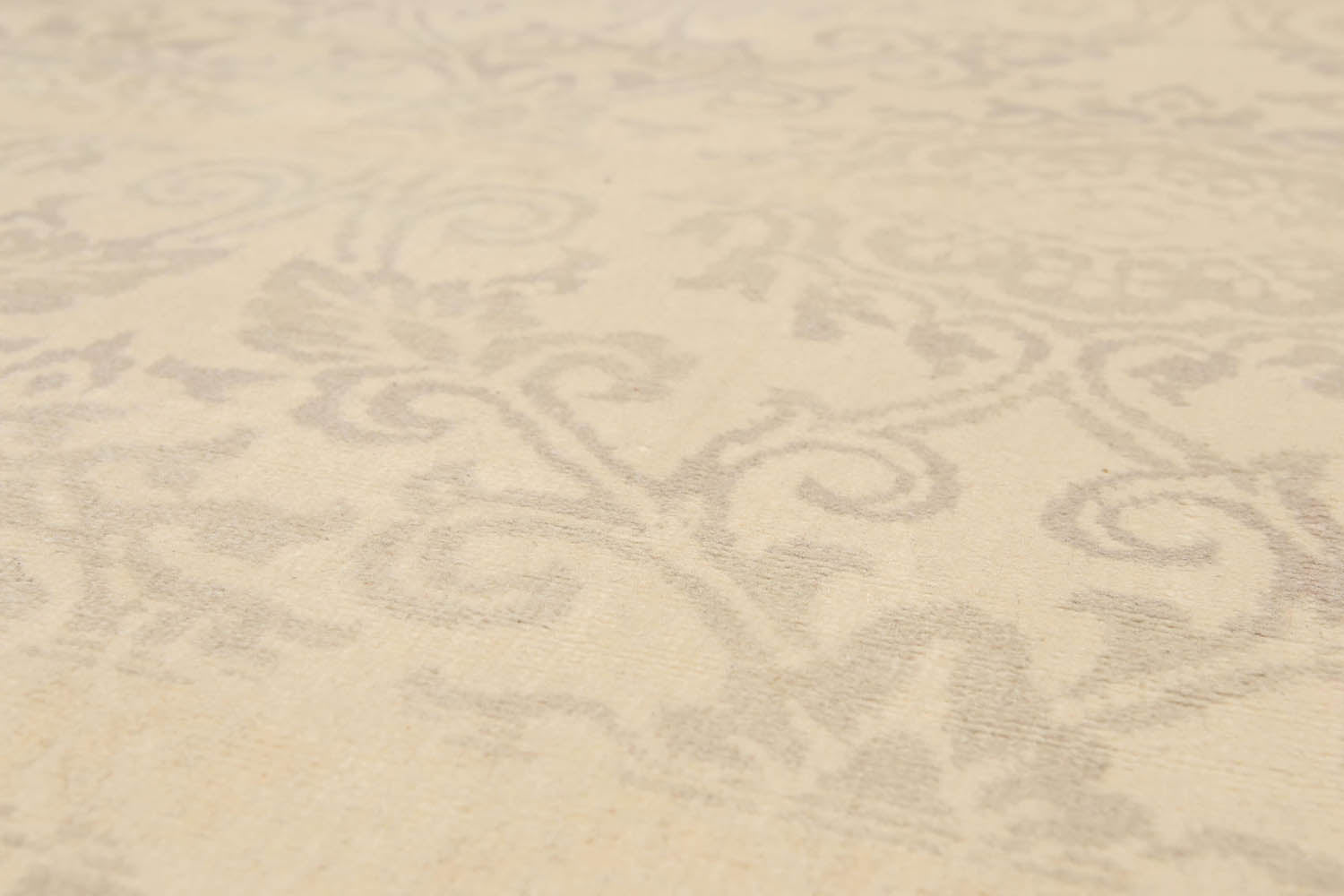 Runner Beige, Tan, Tone on Tone Color Hand Knotted Floral 100% Wool Transitional Oriental Rug