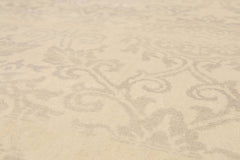 Runner Beige, Tan, Tone on Tone Color Hand Knotted Floral 100% Wool Transitional Oriental Rug