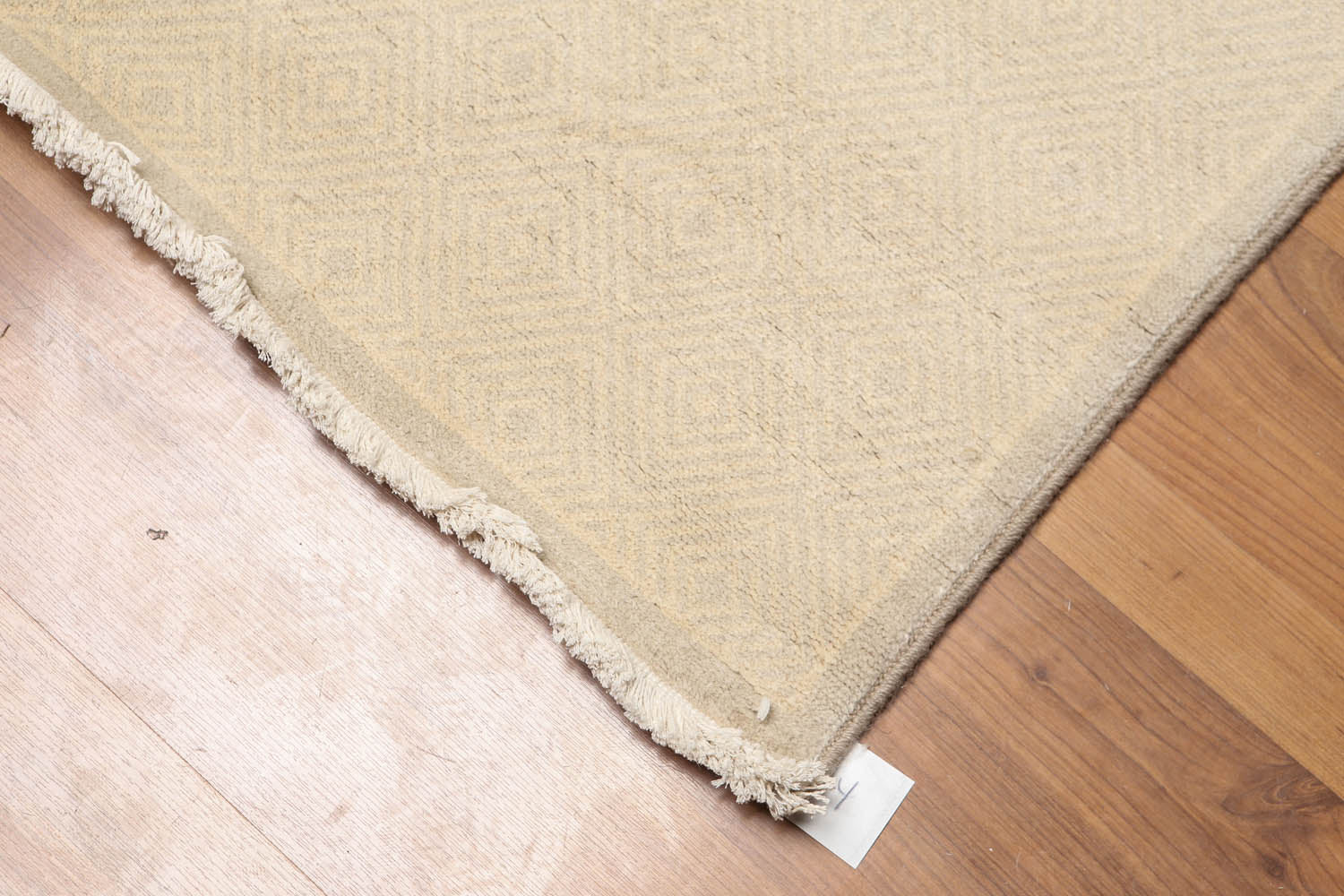 Runner Beige, Tone on tone, Color Hand Knotted All-Over 100% Wool Modern Oriental Rug