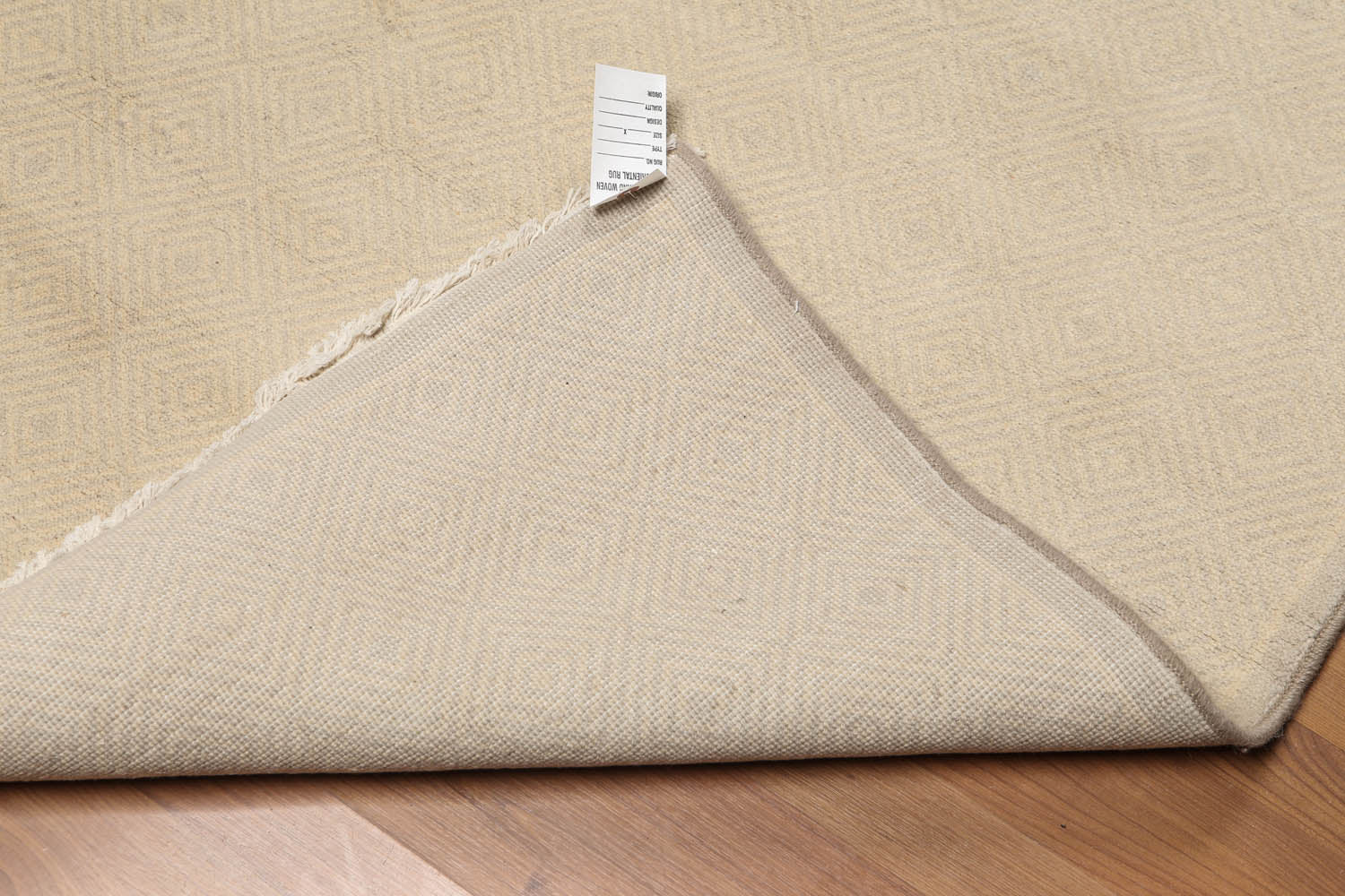 Runner Beige, Tone on tone, Color Hand Knotted All-Over 100% Wool Modern Oriental Rug