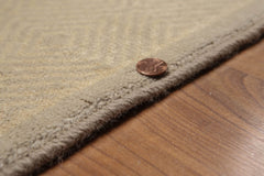Runner Beige, Tone on tone, Color Hand Knotted All-Over 100% Wool Modern Oriental Rug