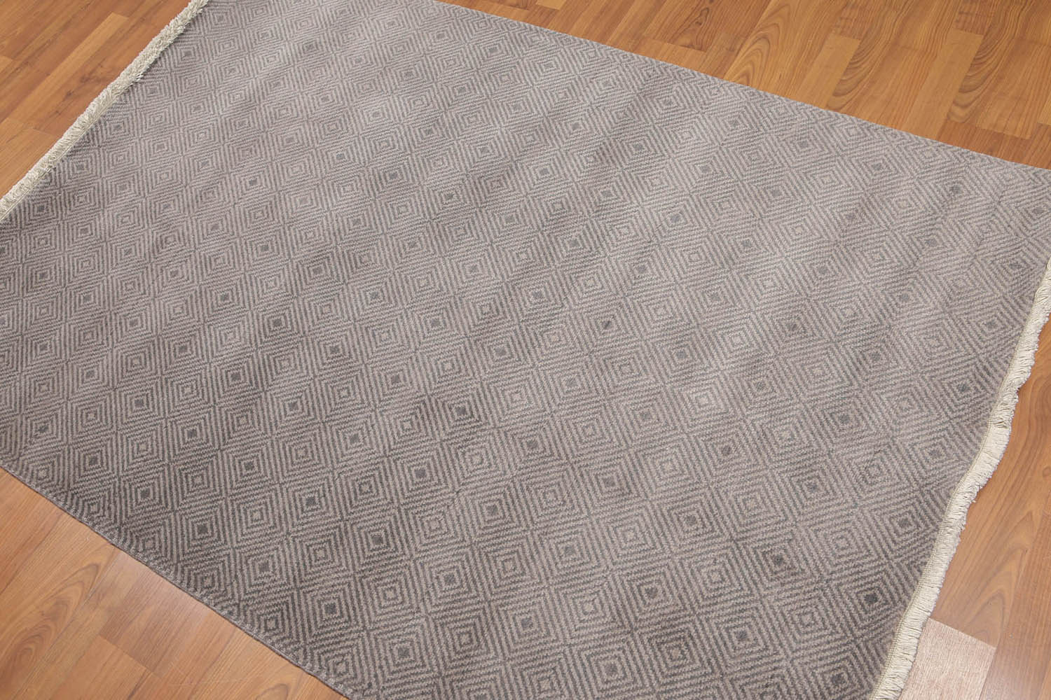 4x6 Gray, Tone on Tone, Color Hand Knotted All-Over 100% Wool Contemporary Oriental Rug