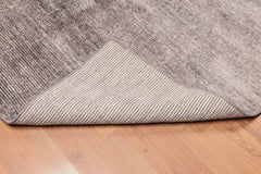 5x7 Gray, Brown, Ivory Color Hand Knotted All-Over Bamboo Silk Modern Oriental Rug