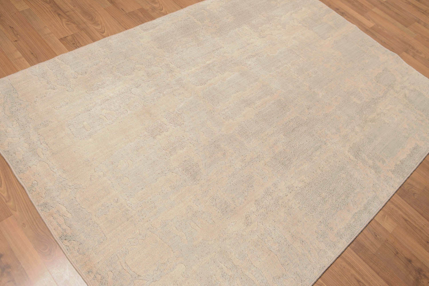 5x7 Gray, Beige, Color Hand Knotted All-Over 100% Wool Contemporary Oriental Rug