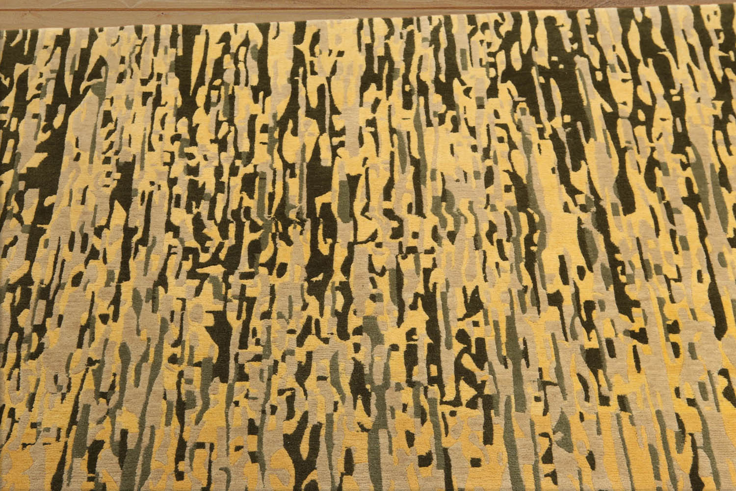 8x10 Gold, Beige, Green Color Hand Knotted All-Over 100% Wool Modern Oriental Rug