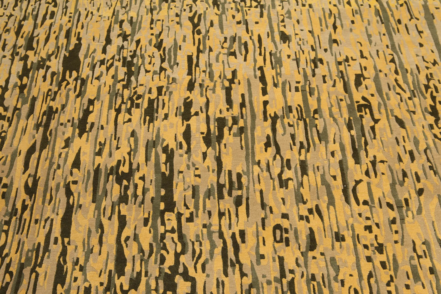 8x10 Gold, Beige, Green Color Hand Knotted All-Over 100% Wool Modern Oriental Rug