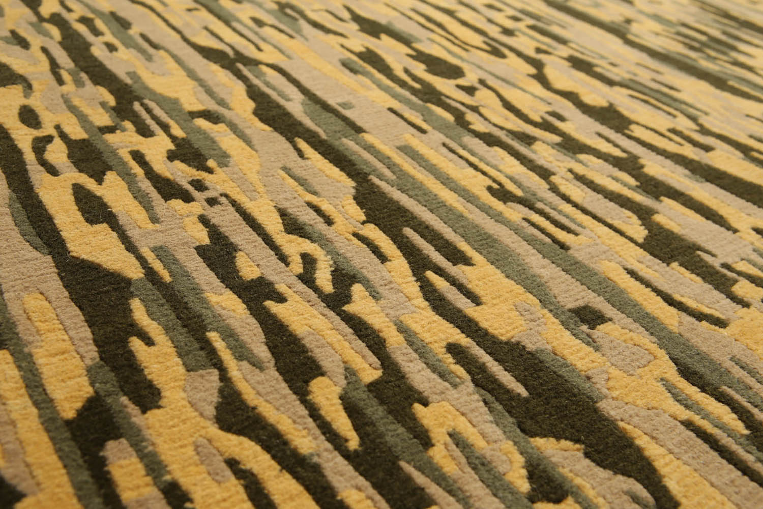 8x10 Gold, Beige, Green Color Hand Knotted All-Over 100% Wool Modern Oriental Rug