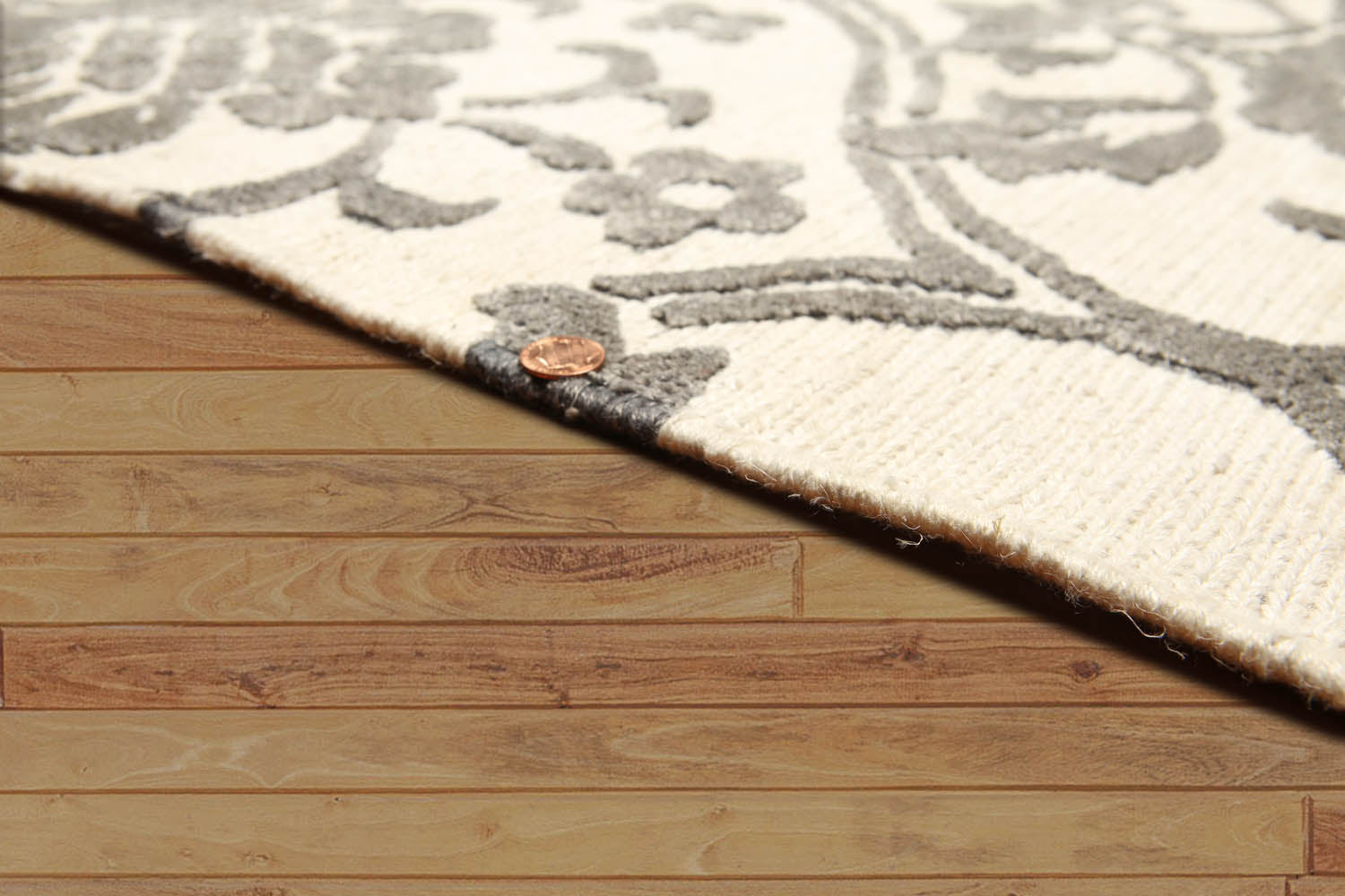 8x10 Ivory, Ivory, Color Hand Knotted Floral Wool & Silk Modern Oriental Rug