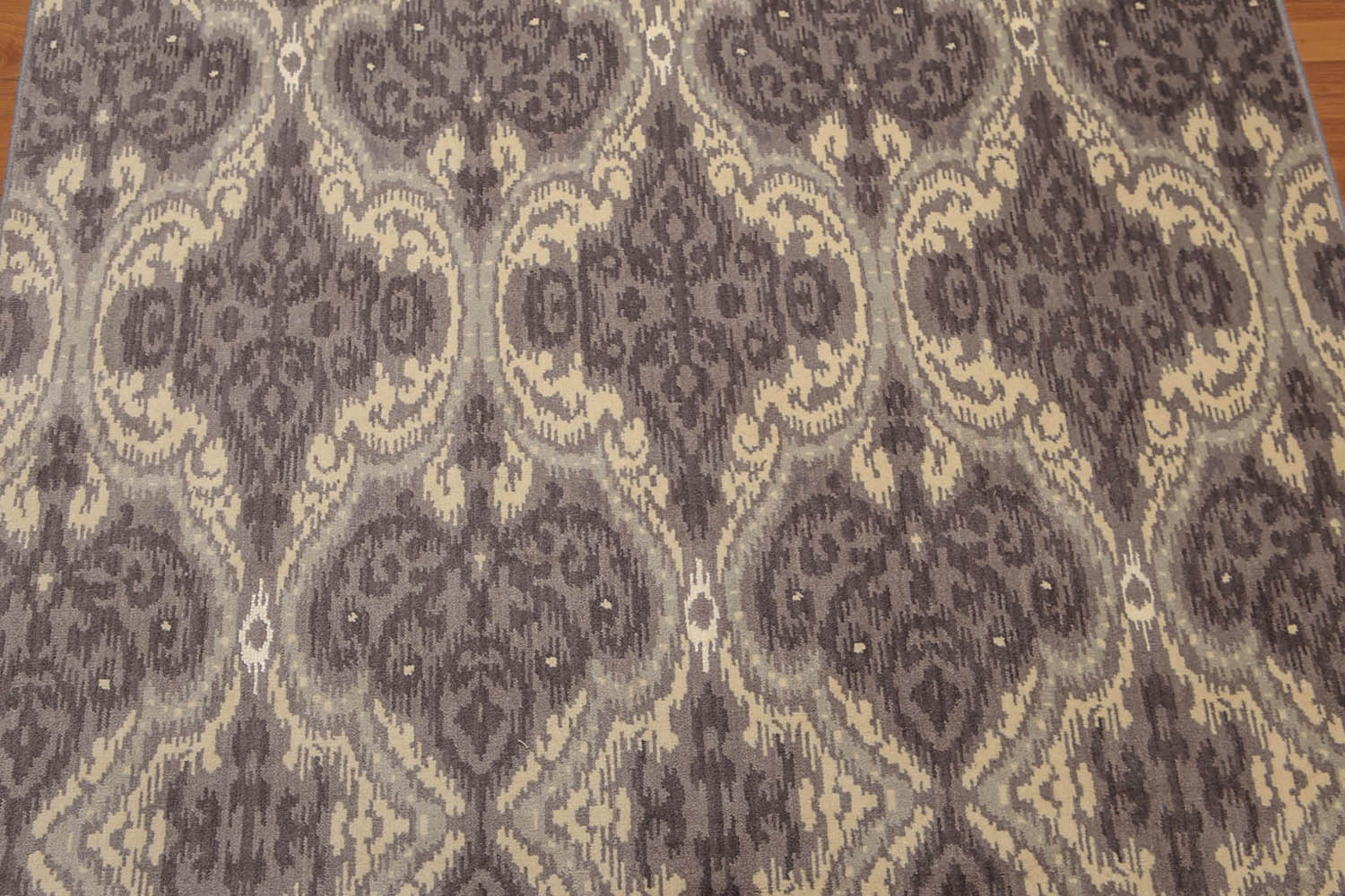 5x7 Gray, Ivory, Warm Grey Color Hand Knotted All-Over 100% Wool Contemporary Oriental Rug