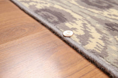 5x7 Gray, Ivory, Warm Grey Color Hand Knotted All-Over 100% Wool Contemporary Oriental Rug