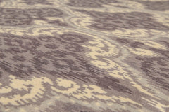 5x7 Gray, Ivory, Warm Grey Color Hand Knotted All-Over 100% Wool Contemporary Oriental Rug