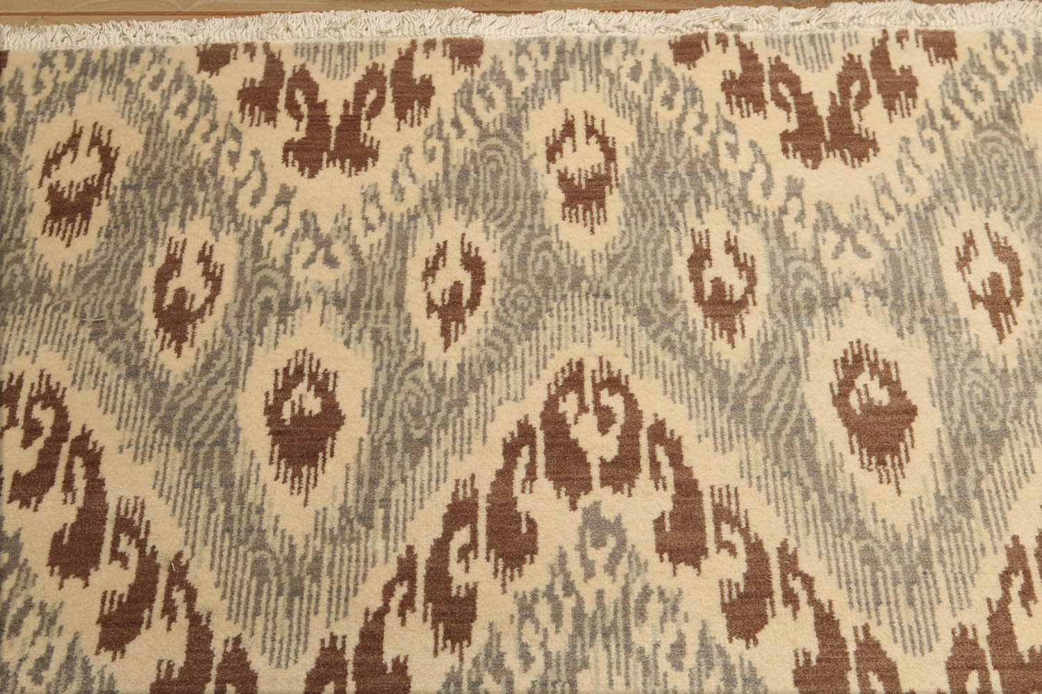 8x10 Beige, Brown, Gray Color Hand Knotted All-Over 100% Wool Modern Oriental Rug