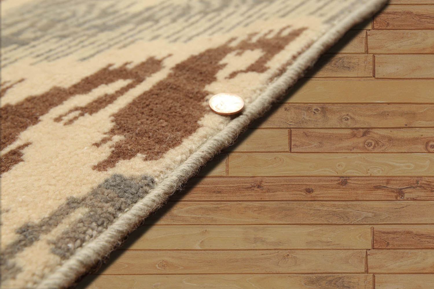 8x10 Beige, Brown, Gray Color Hand Knotted All-Over 100% Wool Modern Oriental Rug