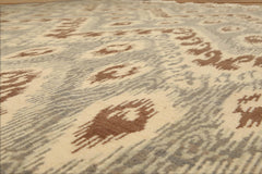 8x10 Beige, Brown, Gray Color Hand Knotted All-Over 100% Wool Modern Oriental Rug