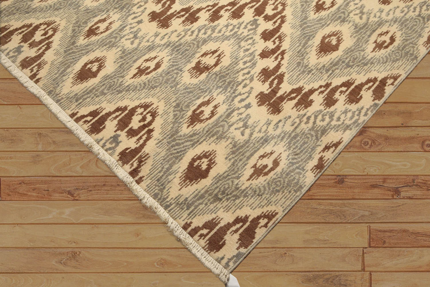 8x10 Beige, Brown, Gray Color Hand Knotted All-Over 100% Wool Modern Oriental Rug