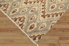 8x10 Beige, Brown, Gray Color Hand Knotted All-Over 100% Wool Modern Oriental Rug