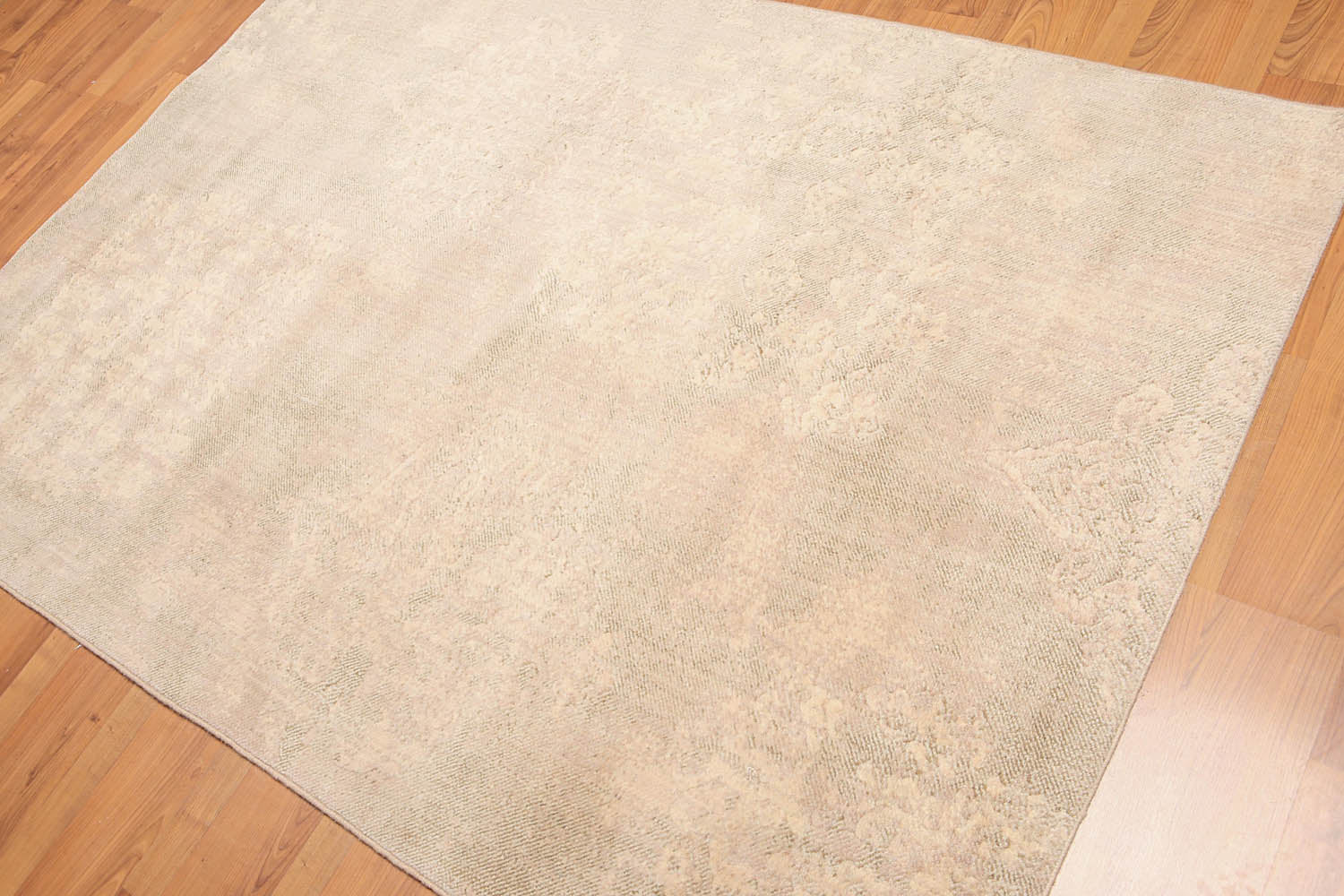 5x7 Beige, Tan, Light Brown Color Hand Knotted All-Over 100% Wool Modern Oriental Rug