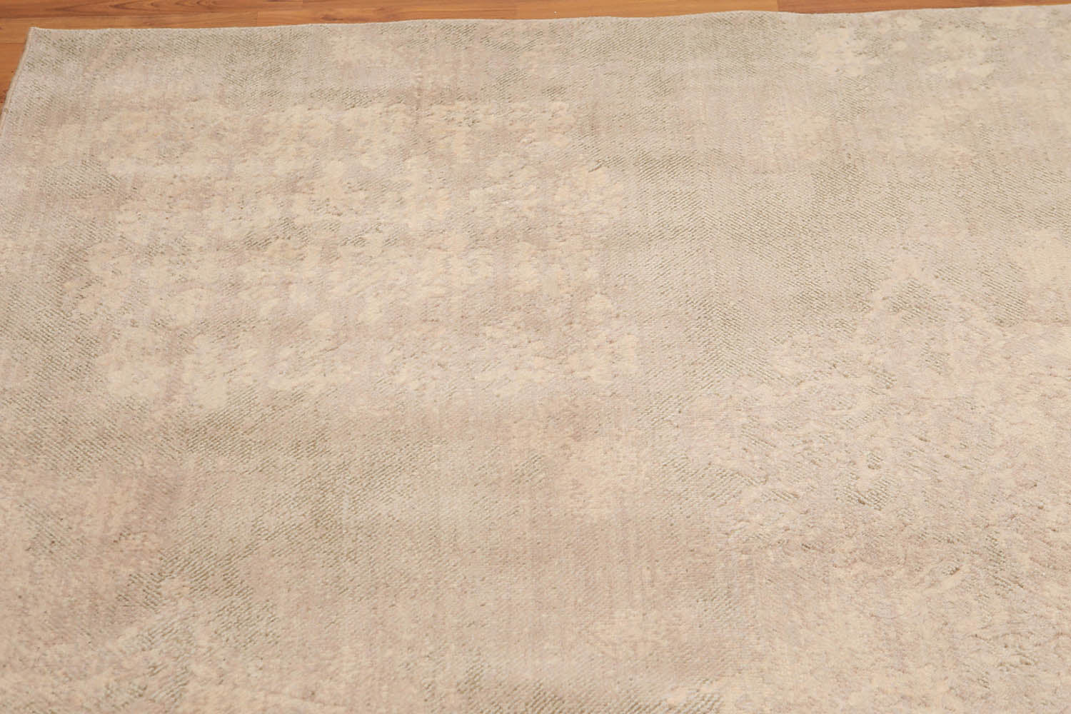 5x7 Beige, Tan, Light Brown Color Hand Knotted All-Over 100% Wool Modern Oriental Rug