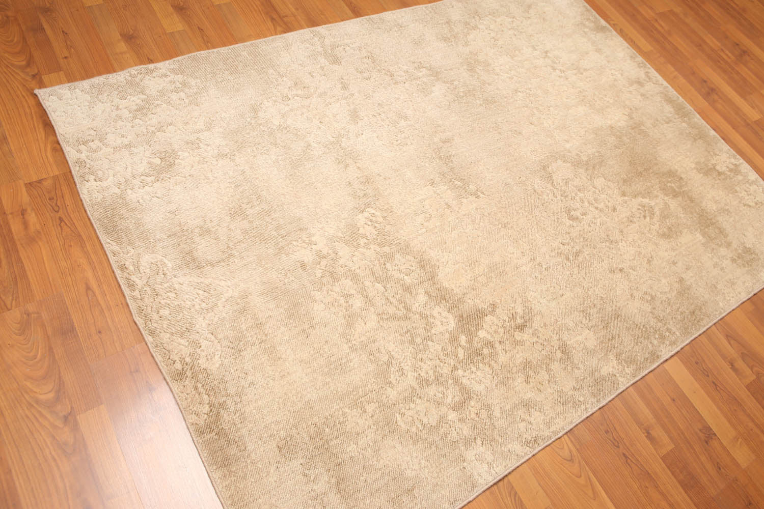 5x7 Tan, Brown, Color Hand Knotted All-Over 100% Wool Modern Oriental Rug