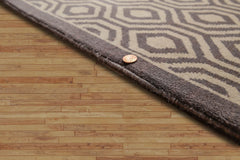 9x12 Gray, dark Grey, Color Hand Knotted All-Over 100% Wool Contemporary Oriental Rug