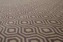 9x12 Gray, dark Grey, Color Hand Knotted All-Over 100% Wool Contemporary Oriental Rug