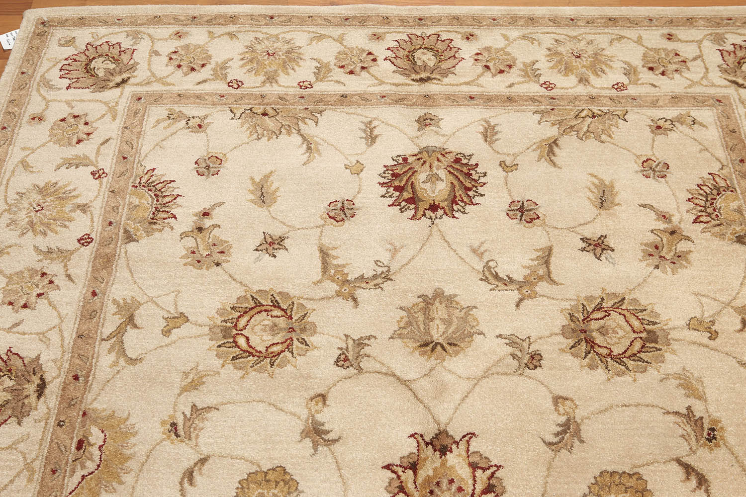 5x7 Tan, Beige, Brown Color Hand Tufted Floral 100% Wool Traditional-Persian/Oriental Oriental Rug