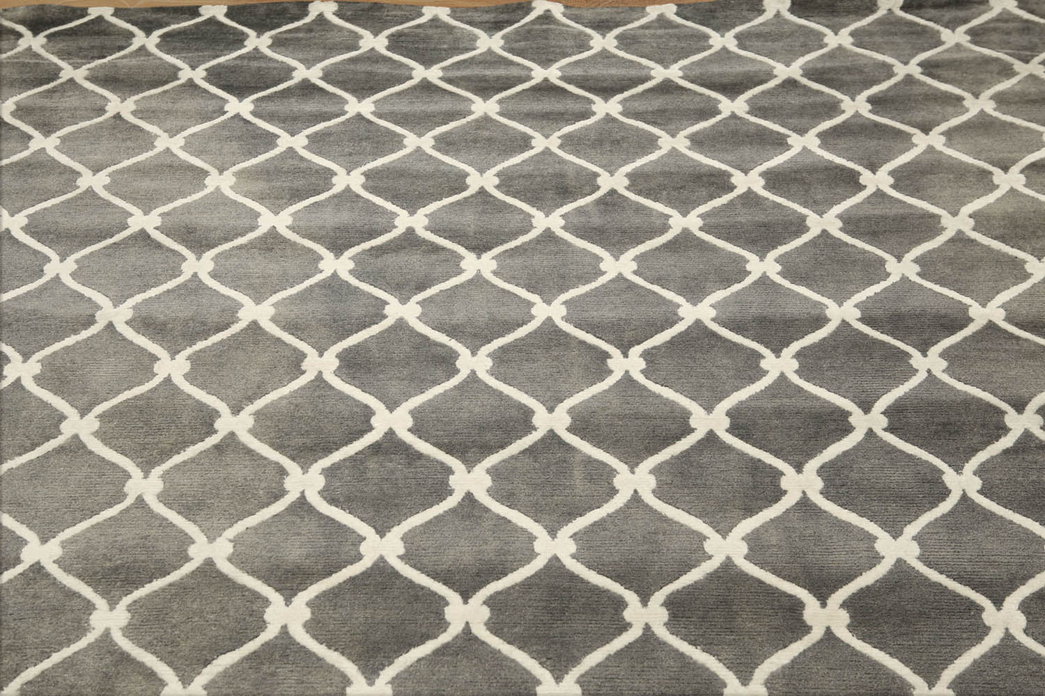 8x10 Gray, , Color Hand Knotted All-Over 100% Wool Modern Oriental Rug