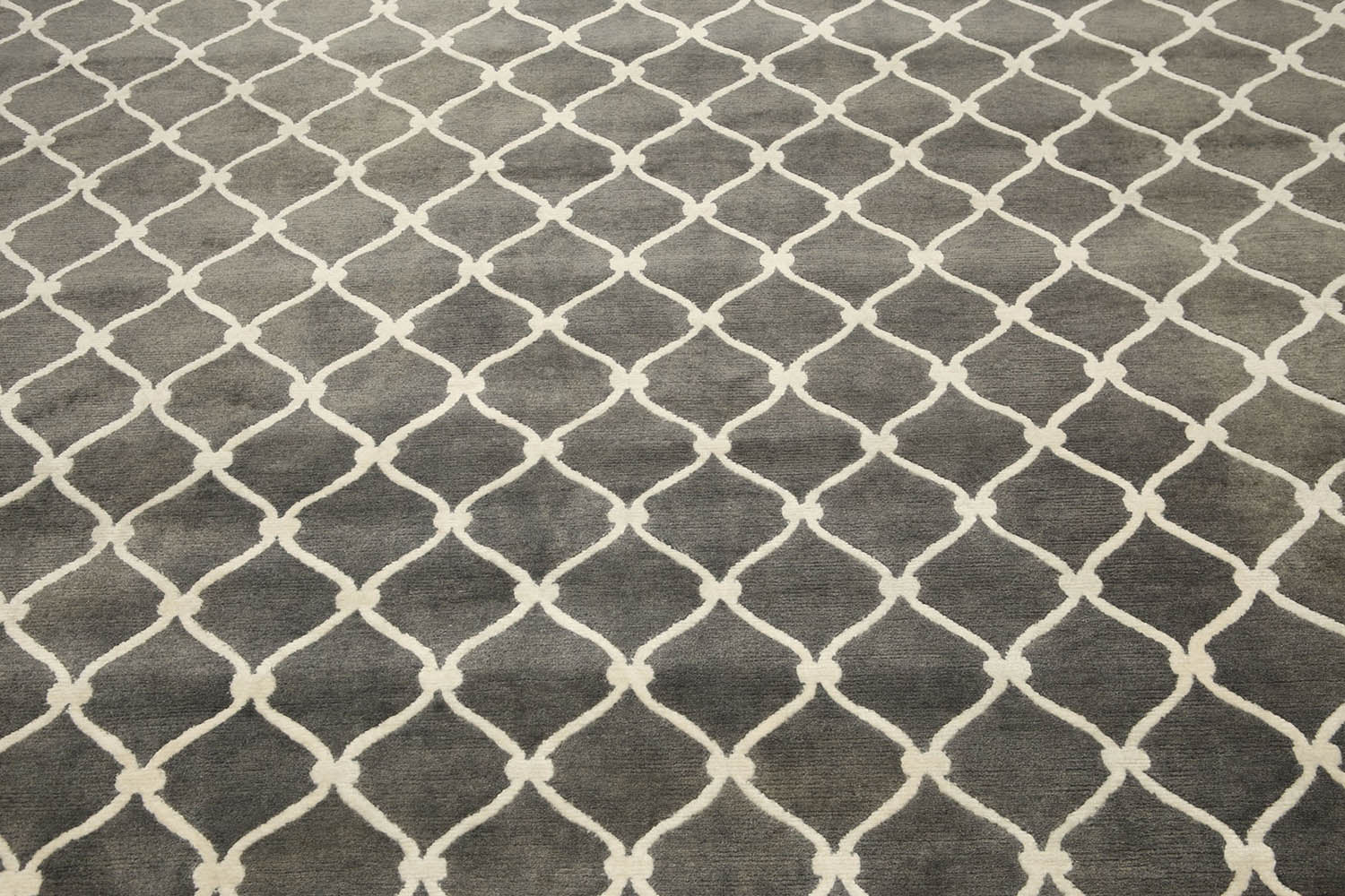 8x10 Gray, , Color Hand Knotted All-Over 100% Wool Modern Oriental Rug