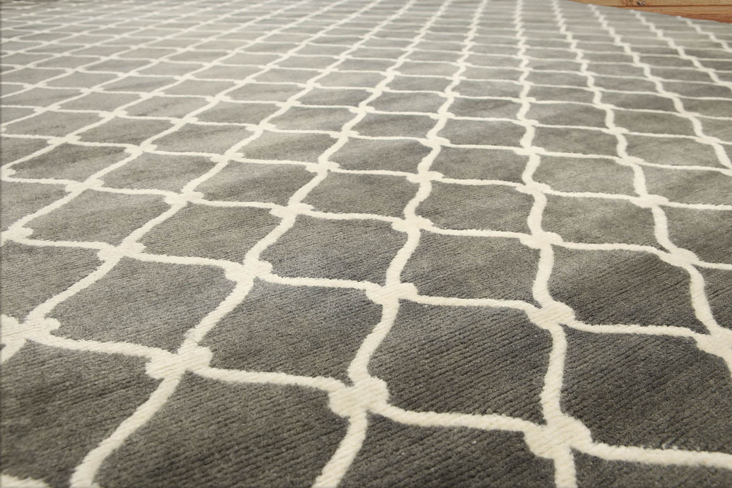 8x10 Gray, , Color Hand Knotted All-Over 100% Wool Modern Oriental Rug