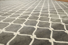 8x10 Gray, , Color Hand Knotted All-Over 100% Wool Modern Oriental Rug